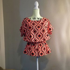 Michael Kors Lightweight Retro Cinched Waist Top